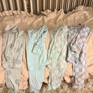Boys bamboo pajama set bundle - Blush Lotus - 2T